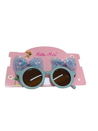Òculos de Sol Infantil com Laçinho Azul - Hello Mini