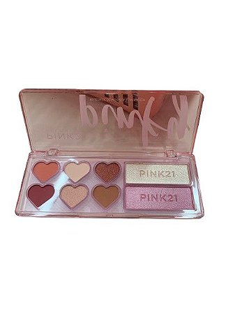 Paleta de Sombras e Iluminador Cor 1 - Pink 21