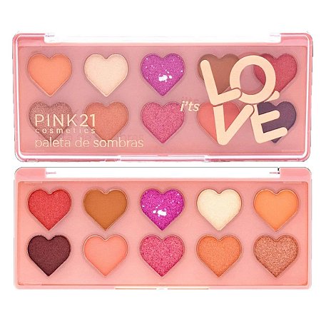 Paleta de Sombras Coração Cor 1 - Pink 21