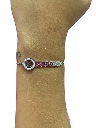 Pulseira LV com Regulagem - Aço Inoxidável