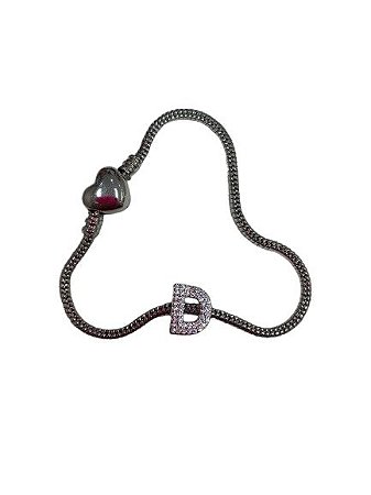 Pulseira Letra D Prata - NÃO HÁ TROCA