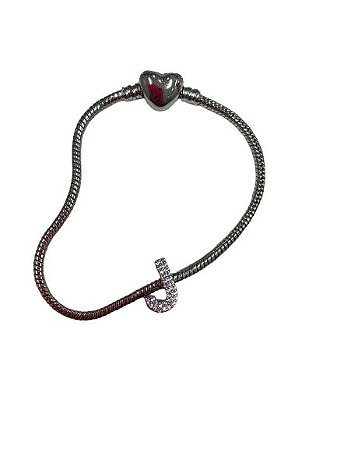 Pulseira Letra J Prata - NÃO HÁ TROCA