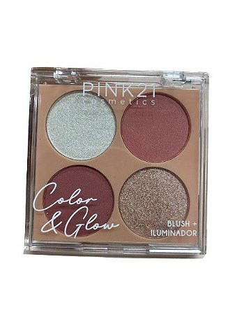 Blush + Iluminador Color e Glow Cor 03 - Pink 21