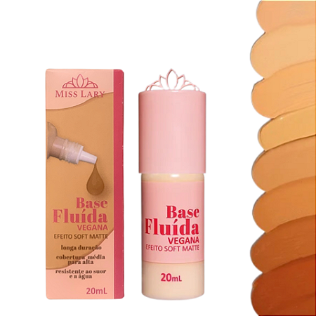 Base Fluída Vegana Efeito Soft Matte Cor 09 - Miss Lary