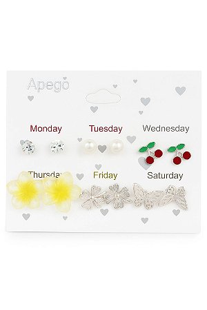 Kit 6 Brincos Days of the Week N°903