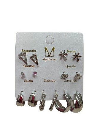 Kit Brincos Semana Prata N°210