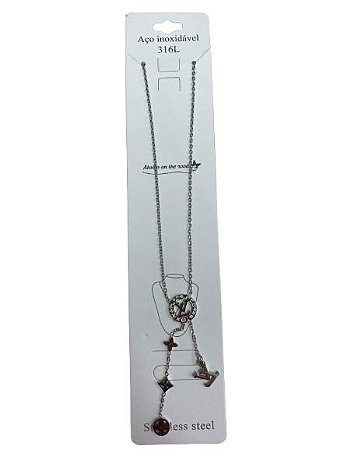 Colar Louis Vuitton Prata Aço Inoxidavel N°226
