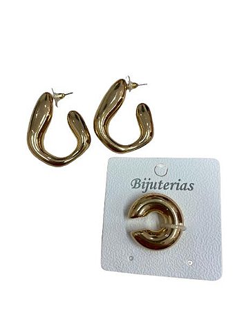 Par de Brincos Abstrato Dourado N230 - NÃO HÁ TROCA