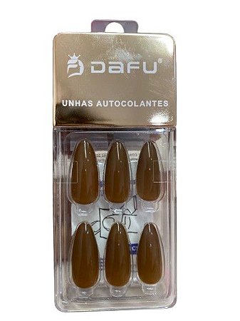 Unha Stilleto Autocolante Marrom - Dafu