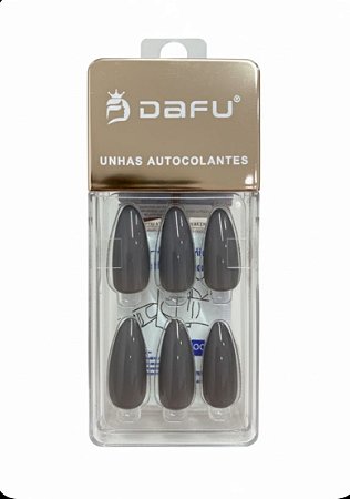 Unha Stilleto Autocolante Cinza - Dafu