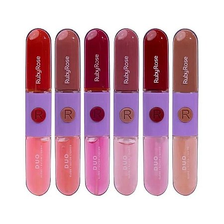 Duo Gloss + Batom Líquido D08 - Ruby Rose