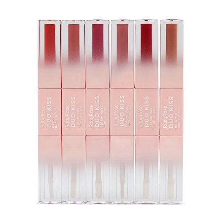 Duo Kiss Batom Líquido + Lip Gloss Transparente DK05 - Ruby Rose