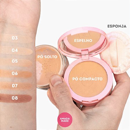 Duo Pó Compacto e Solto Antioxidante Cor 07 - Mia Make