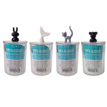 Porta Algodão Com Tampa Decorativa (Aleatoria)