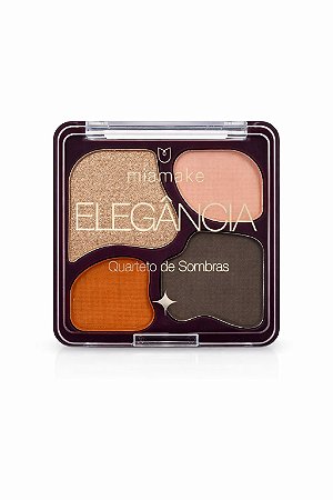 Quarteto de Sombras Elegância Cor 04 Pôr do Sol - Mia Make
