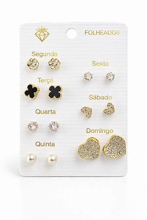 Kit C/7 Brincos Days Of The Week N10 - NÃO HÁ TROCA