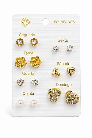 Kit C/7 Brincos Days Of The Week N11 - NÃO HÁ TROCA