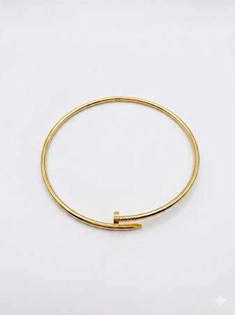 Choker Prego Dourada em Aço Inoxidável - NÃO HÁ TROCA