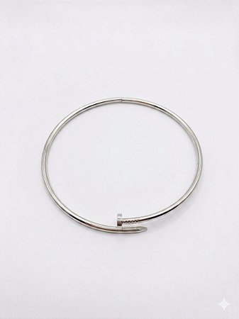 Choker Prego Prata em Aço Inoxidável - NÃO HÁ TROCA