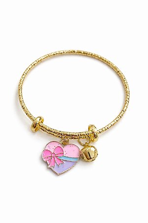 Pulseira Coração Laço Infantil - NÃO HÁ TROCA