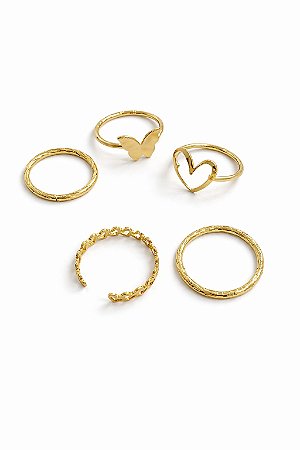 Kit C/5 Anéis Dourado N41 - NÃO HÁ TROCA