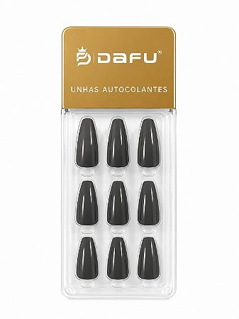 Unha Bailarina Curta Autocolante Cinza Escuro - Dafu