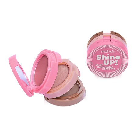 Trio Shine Up Blush iluminador e Contorno Cor 02 - Mahav