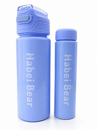 2 Garrafa Azul Claro 800ml + 300ml - Habei Bear