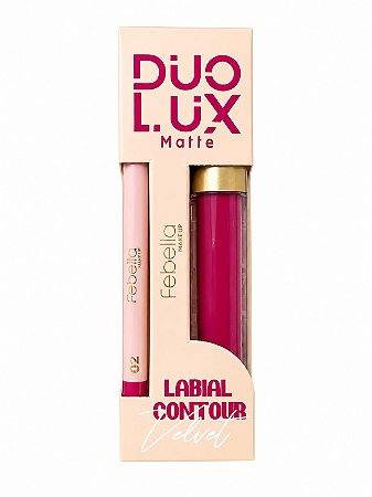 Batom Líquido & Contorno Labial Duo Lux Cor 02 - Febella