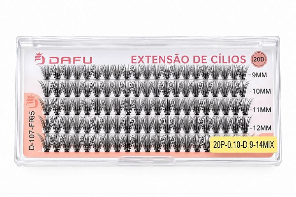Cílios Tufinho 20P-0.10-D 9-14Mix - Dafu
