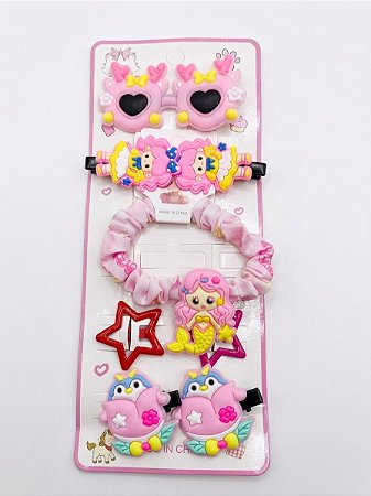 Kit Presilhas Infantil Rosa