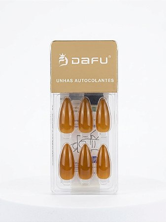 Unha Autocolante Stileto Caramelo - Dafu