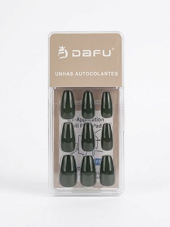 Unha Autocolante Bailarina Verde Militar - Dafu