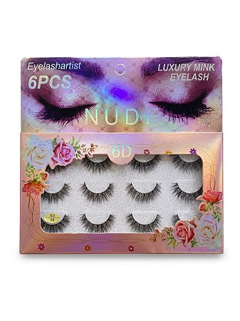 Cartela De Cílios 6pçs 6D06 - Nude