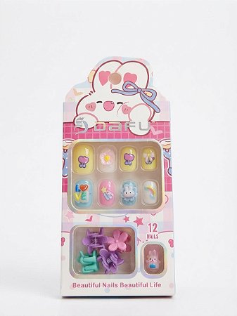 Unha Infantil 12 pçs + Presilhas 01 - Dafu
