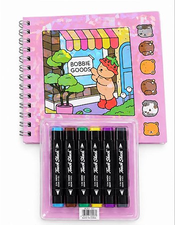 Livro Bobbie Goods + 6 Canetinhas Touch