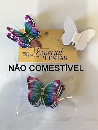 BORBOLETA REAL 011 NÃO COMESTÍVEL (SCRAP 3D) 6 UNIDADES