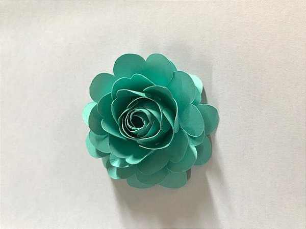 ROSA PÉTALA SCRAP 6 CM AZUL TIFFANY (01 UNIDADE) - PAPEL ARROZ ESPECIAL