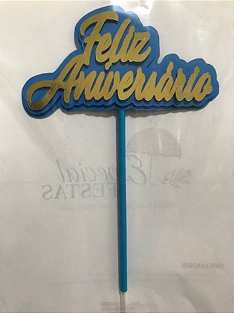 Decoração Para Bolo De Feliz Aniversário Masculino, Decoração De