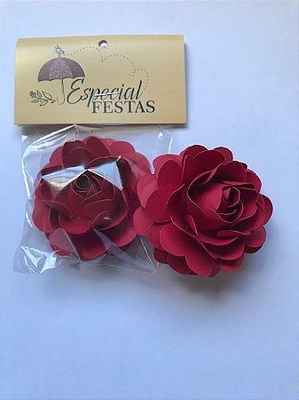 ROSA PÉTALA SCRAP 6 CM VERMELHO INTENSO (01 UNIDADE)