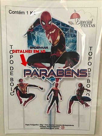 HOMEM ARANHA TOPO DE BOLO (DETALHES EM 3D)