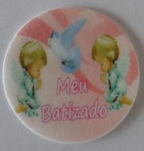 MEDALHÃO CORTADO BATIZADO MENINA 001 (30 UNIDADES)