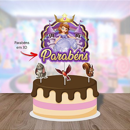 PRINCESA SOFIA TOPO DE BOLO (DETALHE 3D)