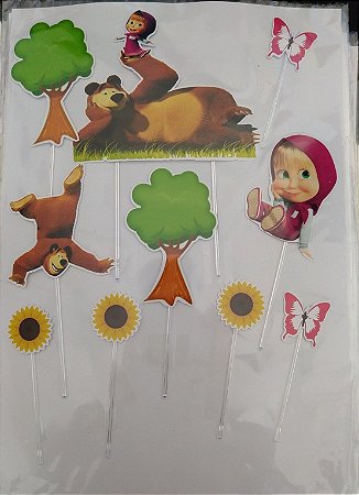 MASHA E O URSO 002 TOPO DE BOLO (PAPEL FOTOGRÁFICO)