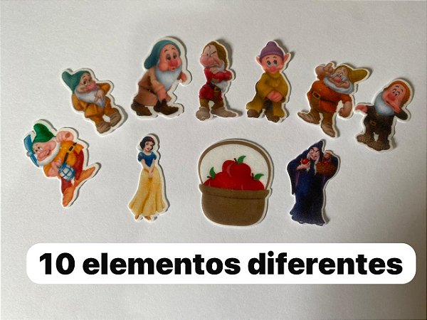 Aplique Papel Arroz Branca de Neve 24 Unidades