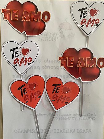 TE AMO CORAÇÕES TAGS 7CM (PAPEL FOTOGRÁFICO)