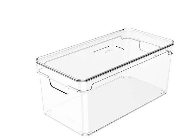 ORGANIZADOR DE ARMÁRIOS CLEAR COM TAMPA  30X15X13 NATURAL
