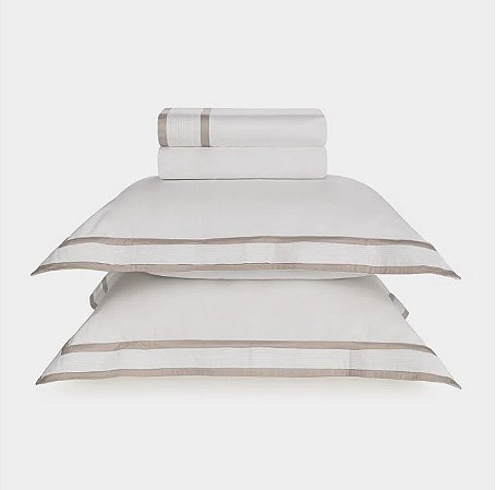 JOGO DE CAMA TRUSSARDI CASTELLO - CETIM  300 FIOS 100% ALGODÃO EGÍPCIO