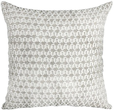 ALMOFADA RUSTICA CRU 52X52 COM APLIQUE CROCHE RENDA MOD 7