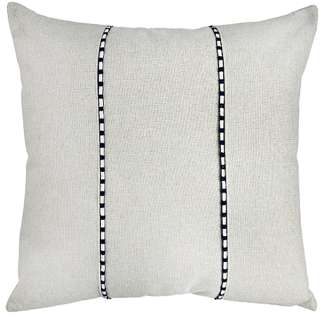 ALMOFADA LINHO BEGE 52X52 COM DEBRUM DUE MARINHO MOD 02